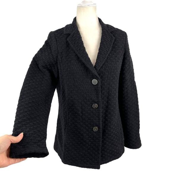 Nino Colombo Women's Size 40 Knit Wool Back Blazer Jacket Made in Italy - Picture 6 of 15